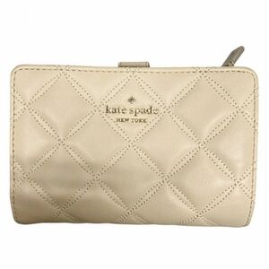 Kate spade Quilted Cream Leather Zip Wallet